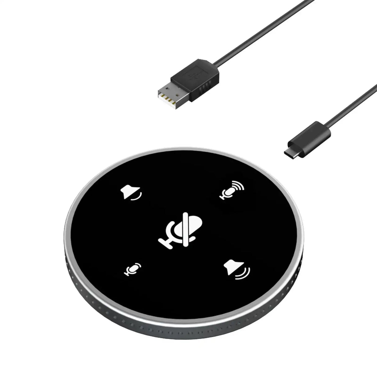 Desktop USB Conference Speakerphone Microphone Built-in Speaker 360° Omnidirectional PC Computer Condenser Mic with  Function Volume Adjustment Plug & Play Compatible with Windows Mac for PC Lapto - Lootquake