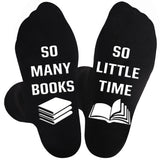 1 Pair of Novelty Crew Socks - Ultra-Breathable, Super Soft, and Humorous Letter Print Design - Ideal for Men, Perfect for Outdoor Activities, Unique Gift for Book Lovers