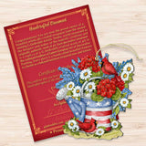 Regadera americana con decoración patriótica - Adorno para maceta - Regalo rústico hecho a mano - Adorno de madera de Susan Winget - 8471212-SW