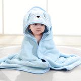 Snuggly Soft Baby Towel - Adorable Animal Bathrobe/Blanket, Ultra Absorbent Microfiber Coral Fleece, 80x80cm Perfect for Boys & Girls
