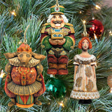 Nutcracker Wooden Ornaments Set of 3 by G. DeBrekht - Christmas Decor - 8100010S3