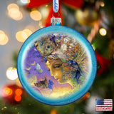 Eternal Love Glass Ornament by Josephine Wall - Christmas Decor - 744-412-JW