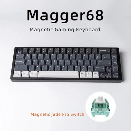 Magnetic White Porcelain Jade 68 Key Aluminum Tuo Keyboard - Lootquake