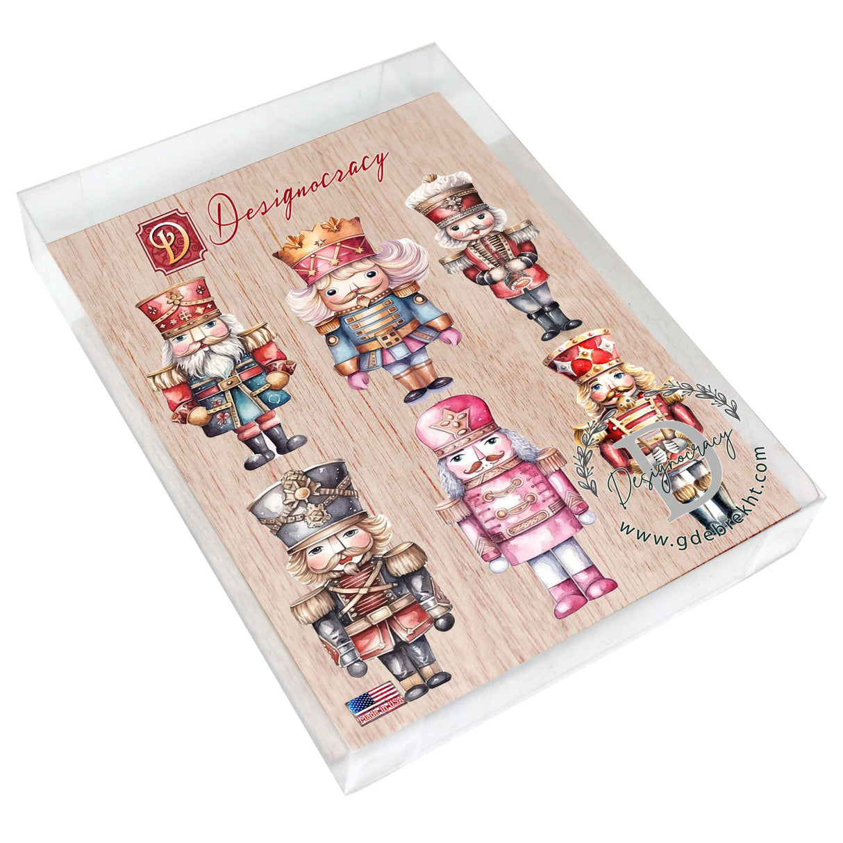 Nutcrackers Decorative Wooden Magnets Set of 6 by G. Debrekht - Christmas Decor - 8090008G-S6