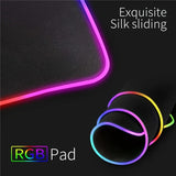 Alfombrilla de ratón RGB para juegos con control táctil, 15 modos de iluminación, alfombrilla de teclado extendida con base de goma antideslizante - 80 x 30 cm