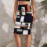 Ladies' Colorful Versatile Irregular Geometric Pattern Slim Fit Hip Hugging Skirt Short Skirt - Lootquake