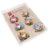 Juego de 6 imanes decorativos de madera con forma de gnomos de jardín de G. Debrekht - Decoración de Pascua y primavera - 8090030G-S6