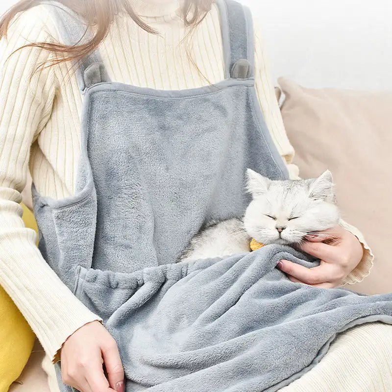 Touch The Cat Clothes Pets Apron Non-stick Anti-grab Soft Plush Camisole Pinafore For Pets - Lootquake