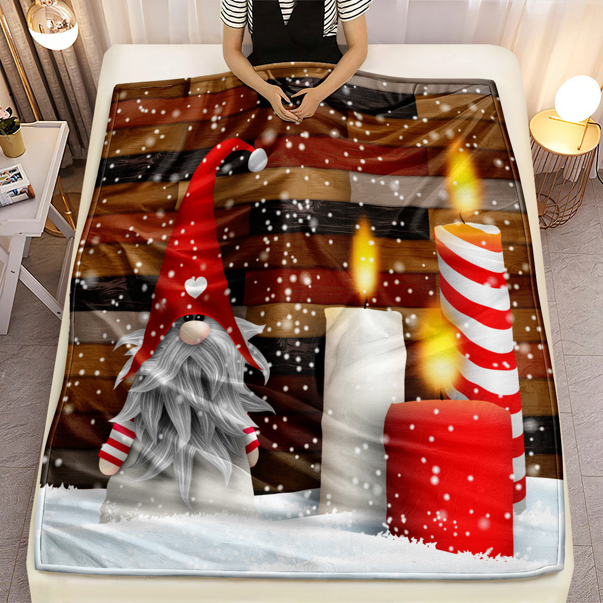1 manta navideña, manta decorativa para fiestas navideñas, manta de cama para regalo de Año Nuevo, regalo de Navidad para sofá cama, oficina, camping.