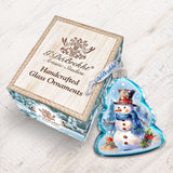 Cheerful Snowman Mercury Glass Ornaments by G. Debrekht - Christmas Santa Snowman Decor - 776022