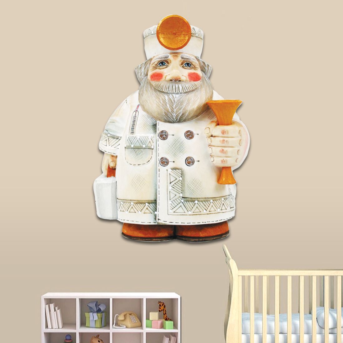 Doctor Santa Christmas Door Decor by G. DeBrekht - Christmas Santa Snowman Decor - 8151921H