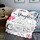 1pc Envelope Printed Flannel Blanket, To My Daughter From Mom Blanket For All Season, Warm Cozy Soft Throw Blanket Nap Blanket For Couch Bed Sofa Office Camping Travel Home Decor, Holiday Gift Blanket For Daughter