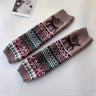 1 par de calcetines navideños de otoño e invierno con copos de nieve y cervatillo, rodilleras de punto, calentadores de piernas y cubrepiés, regalos para mujeres.