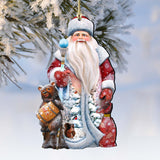 Adornos navideños de madera con forma de oso de miel de G. DeBrekht - Decoración navideña con Papá Noel y muñeco de nieve - 8128811