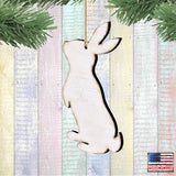 White Easter Spring Decor Bunny Wood Ornaments - Designocracy - 81991342