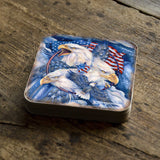 Juego de 4 posavasos de corcho de madera con diseño de águilas patrióticas americanas de J. Bergsma - Decoración de vida silvestre - 8199470C-S4