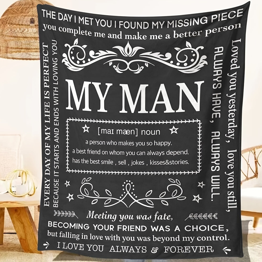 1pc Gifts Blanket For Him, Husband Boyfriend Gifts Blanket, Birthday Gift Ideas For Boyfriend, I Love You Gifts For Him Perfect For Birthday, Anniversary, Christmas, Valentine's Day, Soft And Comfortable Throw Blanket