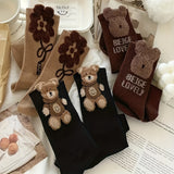 3 paires de chaussettes mignonnes en forme d'ours pour l'automne et l'hiver