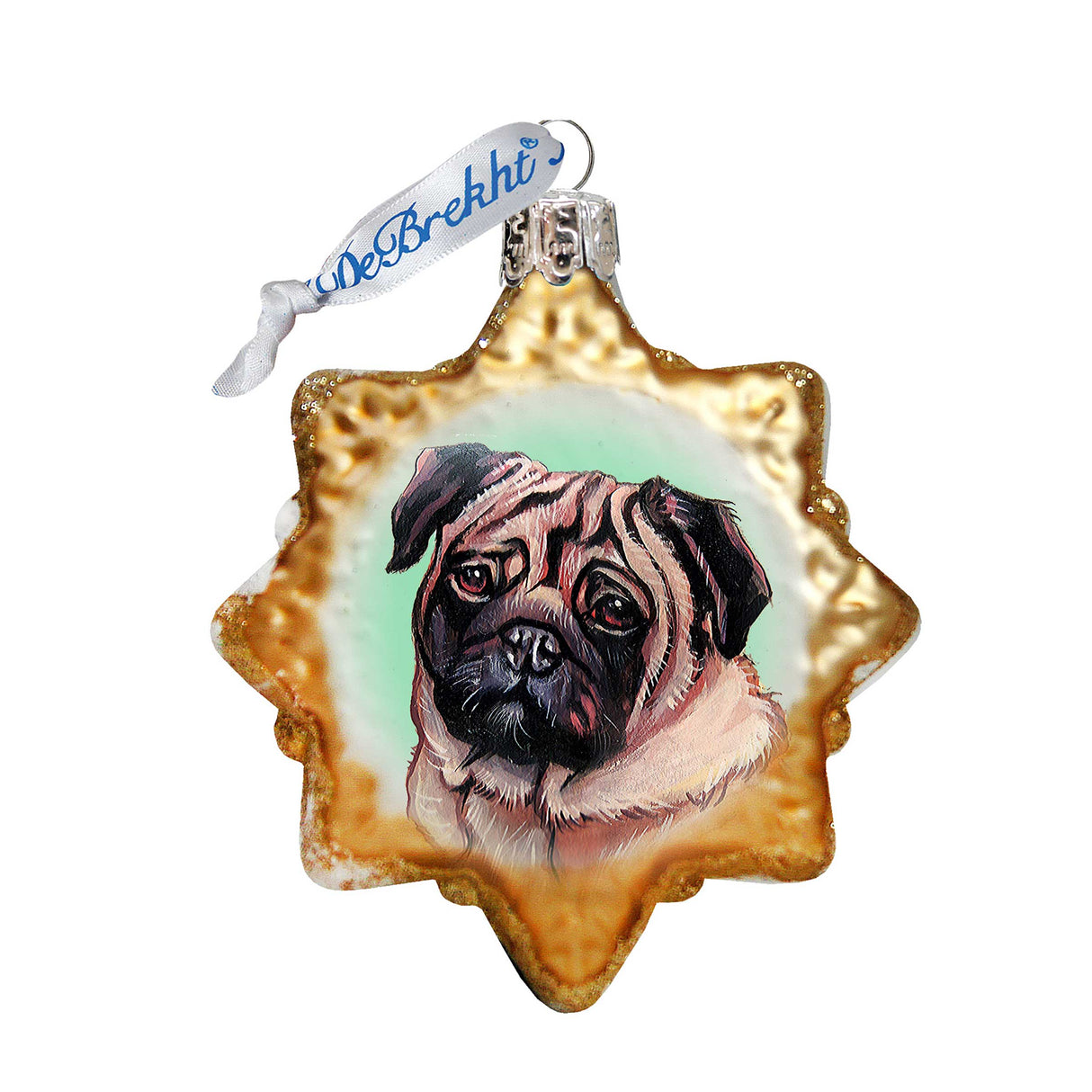 Cute Pug Mercury Glass Ornament by G. DeBrekht - Pets Dog and Cats Décor - 774019