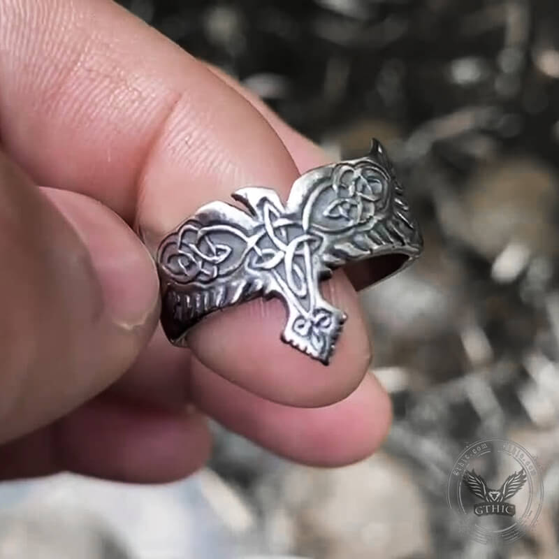 Celtic Eagle Stainless Steel Viking Ring