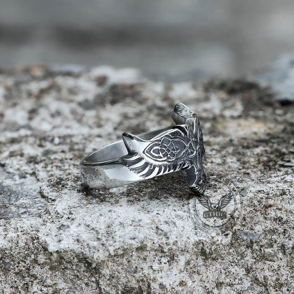 Celtic Eagle Stainless Steel Viking Ring