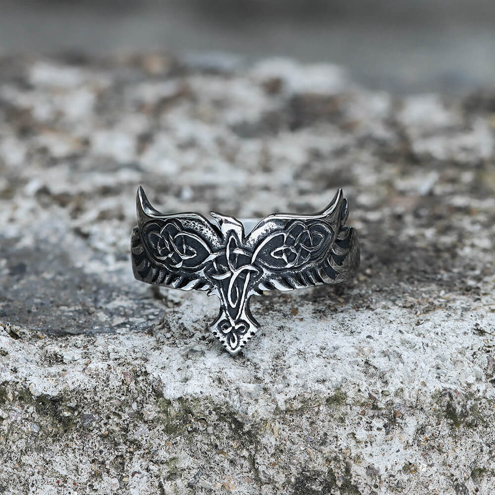 Celtic Eagle Stainless Steel Viking Ring