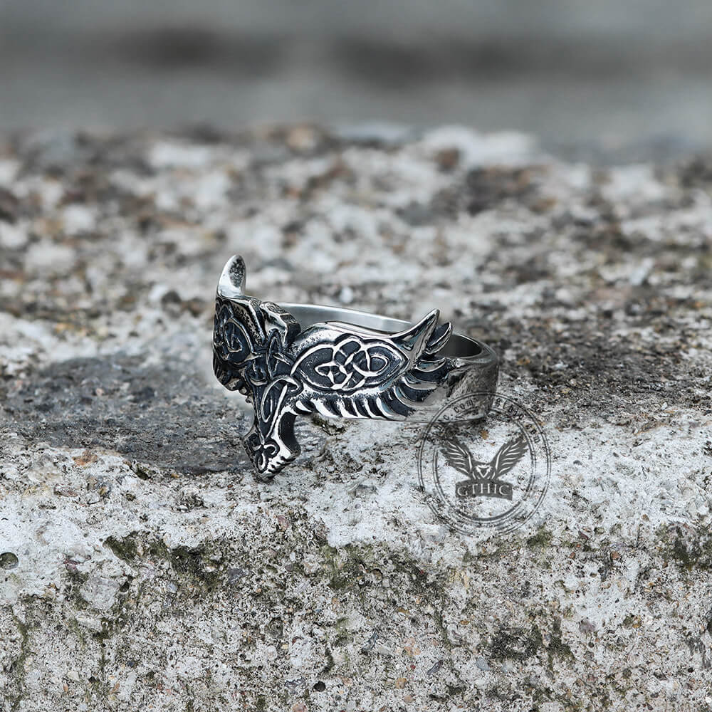Celtic Eagle Stainless Steel Viking Ring