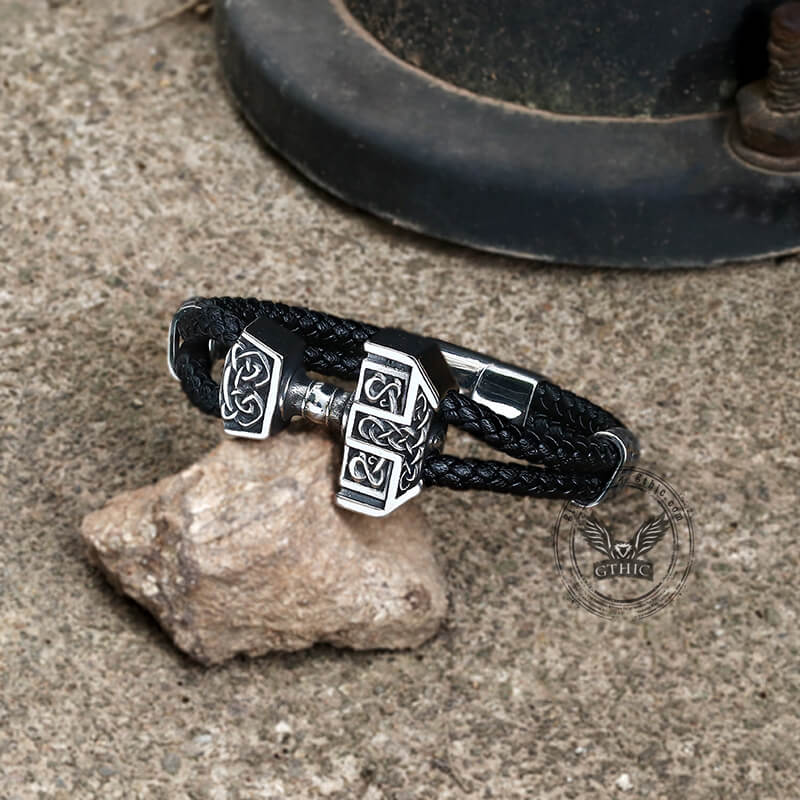 Celtic Hammer Stainless Steel Viking Bracelet