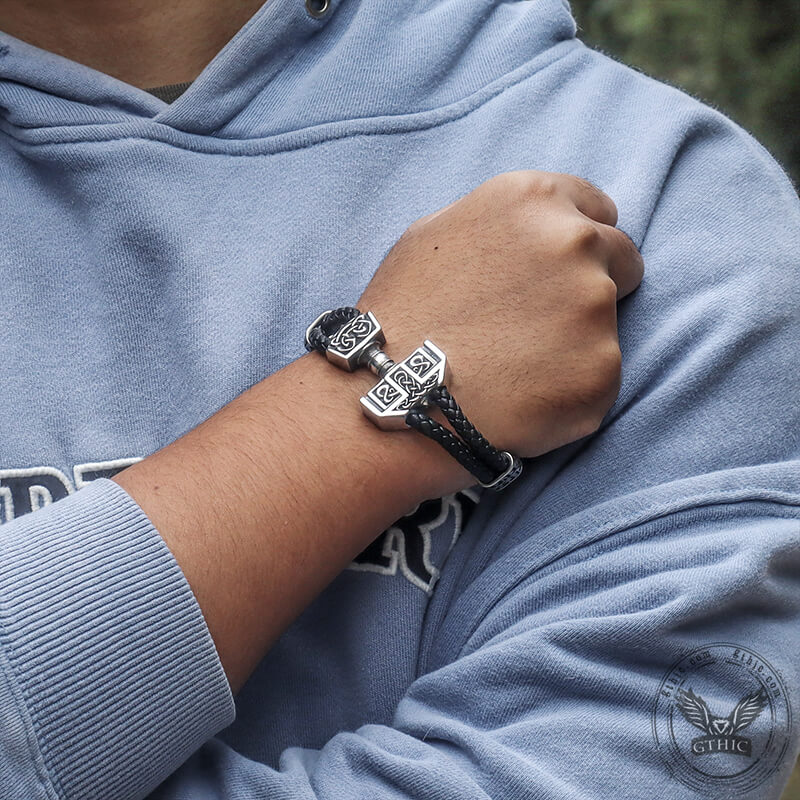 Celtic Hammer Stainless Steel Viking Bracelet