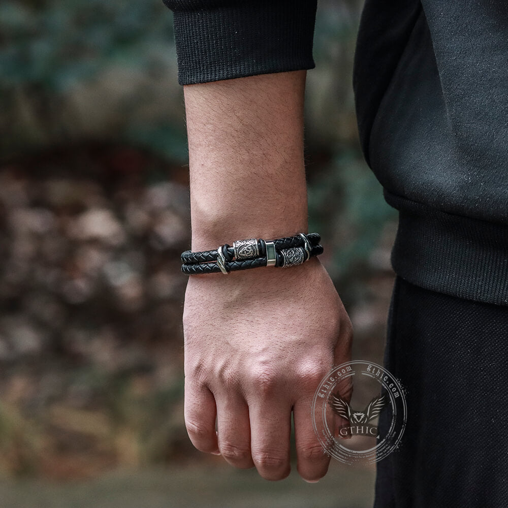 Celtic Knot and Viking Compass Stainless Steel Bracelet