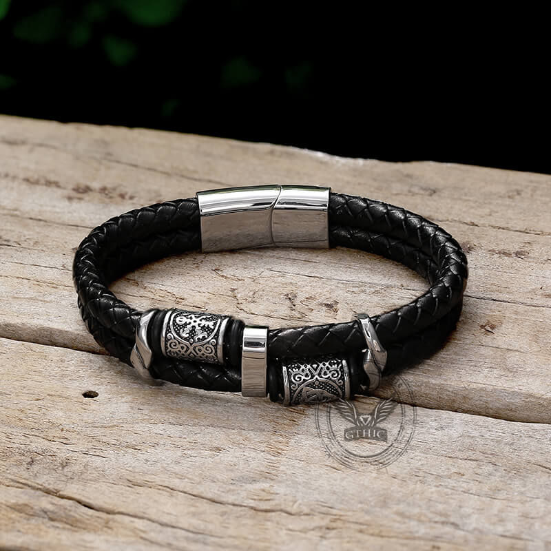 Celtic Knot and Viking Compass Stainless Steel Bracelet