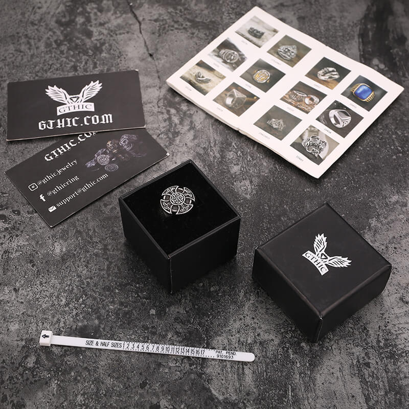 Anillo vikingo de acero inoxidable con nudo celta de los Caballeros Templarios