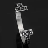 Celtic Knot Runes Stainless Steel Viking Cuff Bracelet