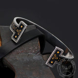 Celtic Knot Runes Stainless Steel Viking Cuff Bracelet