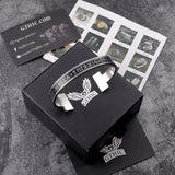 Celtic Knot Runes Stainless Steel Viking Cuff Bracelet