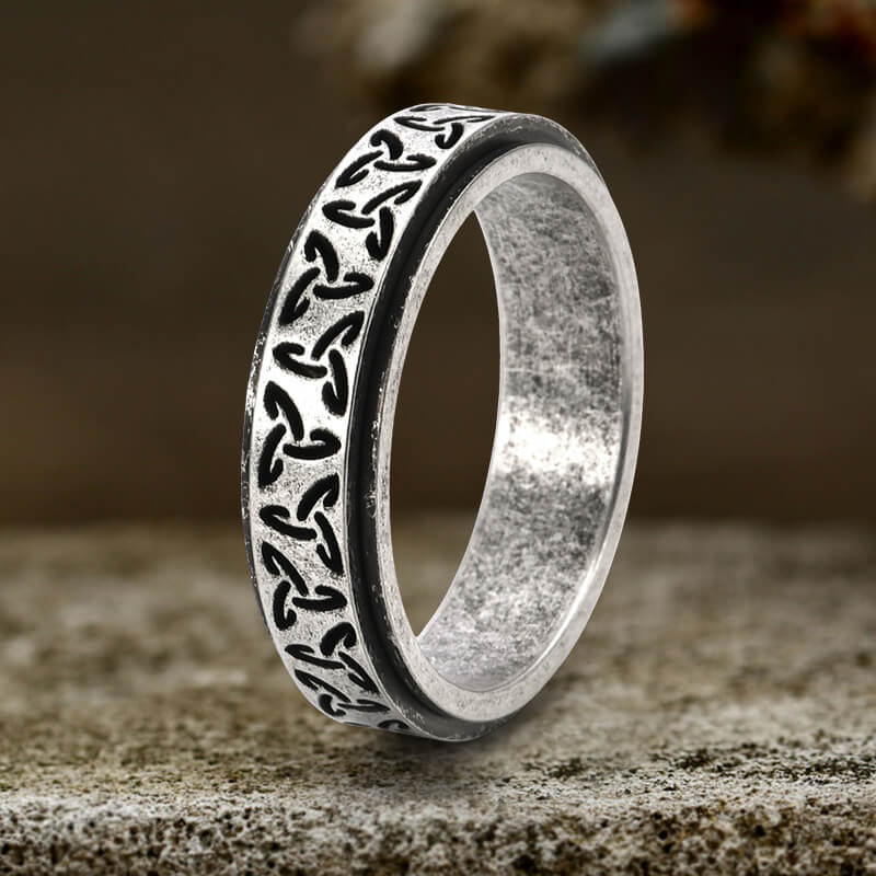 Celtic Knot Stainless Steel Spinner Ring