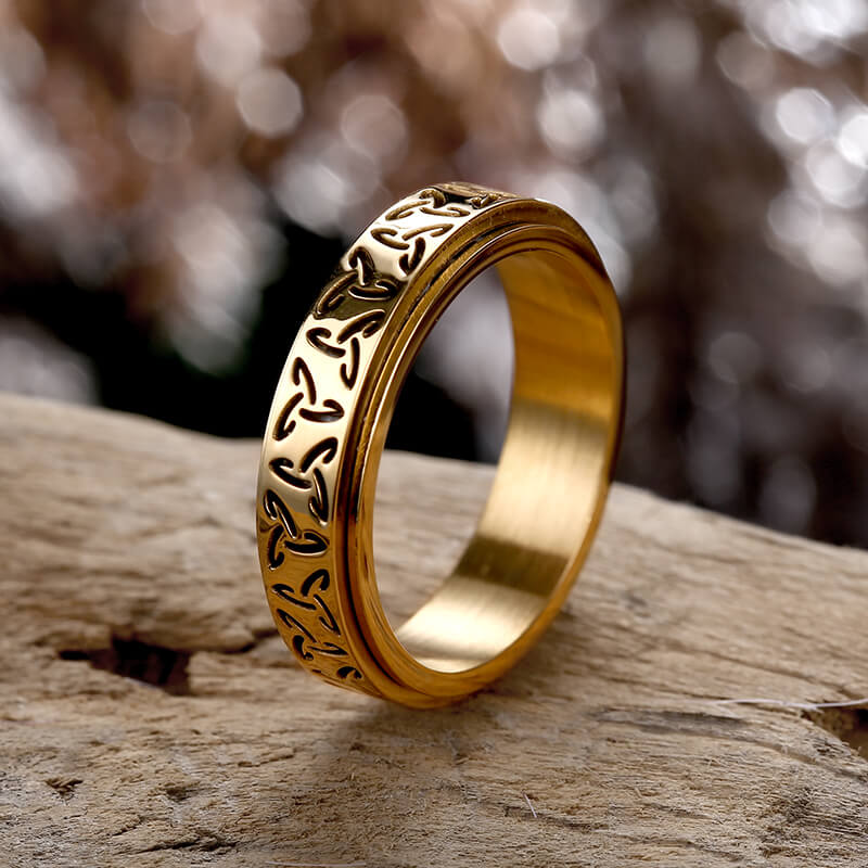Celtic Knot Stainless Steel Spinner Ring