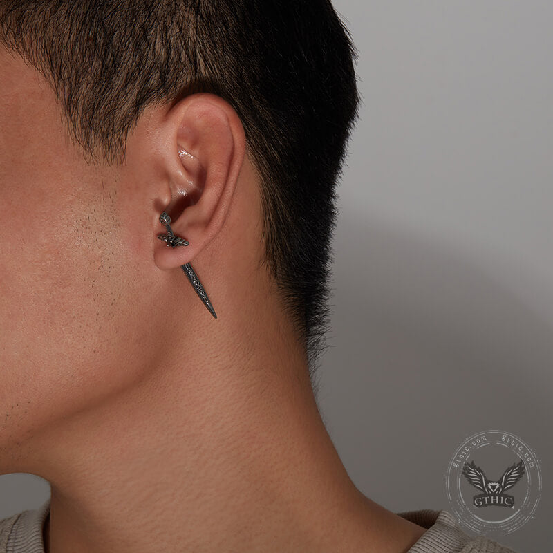 Pendientes de acero inoxidable con forma de espada y nudo celta