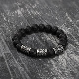 Celtic Knot Volcanic Rock Stainless Steel Bracelet