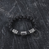 Celtic Knot Volcanic Rock Stainless Steel Bracelet