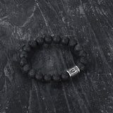Celtic Knot Volcanic Rock Stainless Steel Bracelet