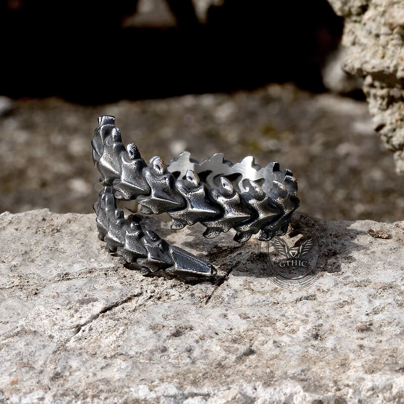 Centipede Stainless Steel Gothic Vertebrae Ring