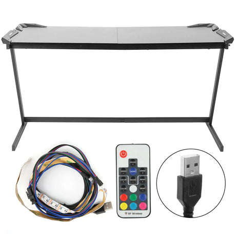 Z Shaped Large Computer Table PC Gaming Desk with RGB LED Light Home Furniture Gaming Supplies - Lootquake