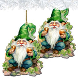 Lucky Leprechaun Wooden Ornaments by G. DeBrekht Easter Spring Decor - 8652778