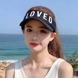 Sunlight Blocker For Summer Letter Without Top LOVED Korean - Lootquake
