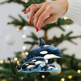 Orca's Family Wooden Ornaments by G.Debrekht - Wildlife Holiday Decor - 8710102-2