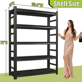 Book Shelf, 5 Tier Metal Wide Book Shelves, Heavy Duty Bookcase, Adjustable Bookshelf, Tall Book Shelf for Living Room & Bedroom and Library, Black Book Shelf (35.4" W*16" D*72" H)