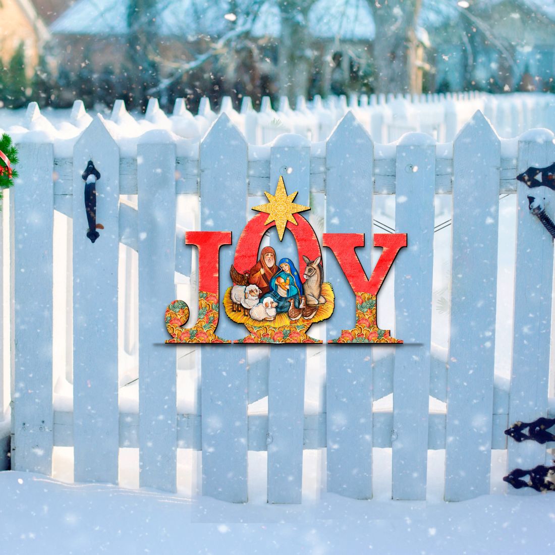 Joy Nativity Christmas Nativity Door Decor by G. DeBrekht - Nativity Holiday Decor - 8121454H