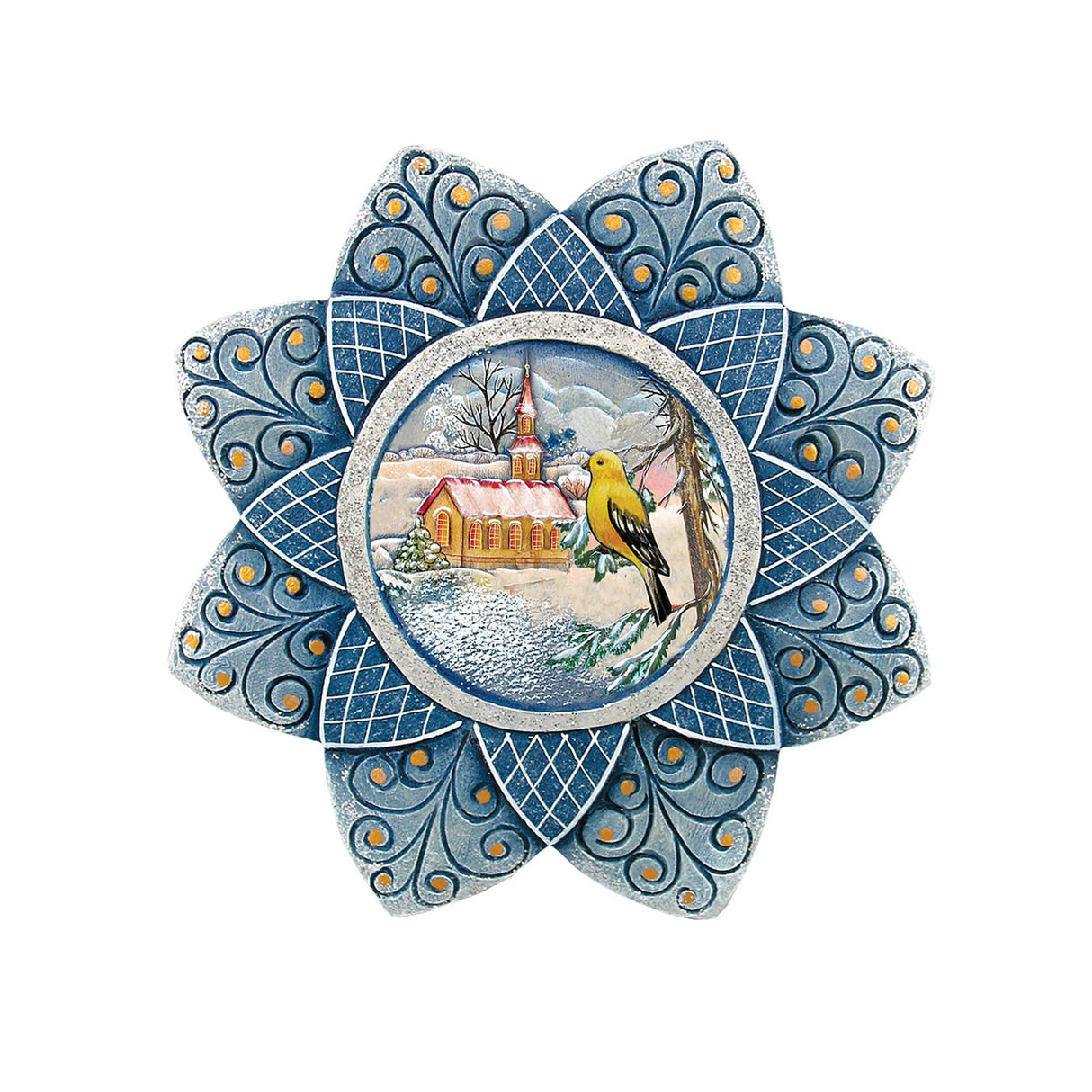 Goldfinch Sculpted Hand-Painted Christmas Ornament by G. DeBrekht - Wildlife Holiday Decor - 6102194