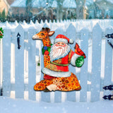 Decoración navideña para puerta con Papá Noel y jirafa de G. DeBrekht - Decoración navideña con Papá Noel y muñeco de nieve - 8111360H